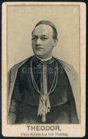 cca 1880 Theodor Kohn (1845-1915) olmützi érsek litho emléklapja, 10,5×6,5 cm