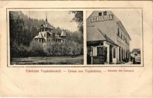 Topánfalva, Topersdorf, Campeni; Schlessel és Walter-féle kastély, szálloda. Csiky Testvérek kiadása...