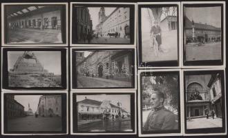 1928-1929 Székesfehérvár, városképek, 10 db hátoldalon feliratozott fotó, 6×9 cm