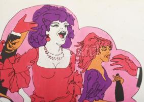 1968 Mit kezdjek a millómmal, filmplakát, papír. Offset-nyomda. SM jelzéssel a plakáton (Sándor Marg...