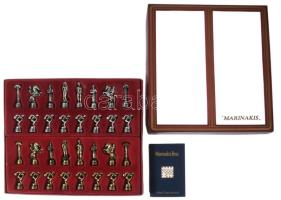 Marinakis görög stílusú sakk figura készlet, teljes, dobozában, m: 4 cm alatt