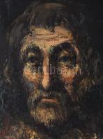 Jelzés nélkül: Szakállas férfi portréja. Olaj, farost. Dekoratív fakeretben. 43,5×40 cm