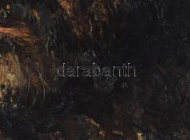 Jelzés nélkül: Szakállas férfi portréja. Olaj, farost. Dekoratív fakeretben. 43,5×40 cm