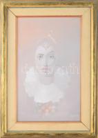 Herpai Zoltán (1951-2011): Bohóc, 1987. Olaj, farost, jelezve jobbra lent. Dekoratív fakeretben, 40×...