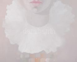 Herpai Zoltán (1951-2011): Bohóc, 1987. Olaj, farost, jelezve jobbra lent. Dekoratív fakeretben, 40×...