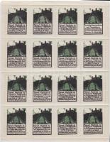 1914 Pozsonyi méhészeti vándorgyűlés és kiállítás 16 db-os levélzáró kisív benne 1 német és 15 magyar nyelvű levélzáró