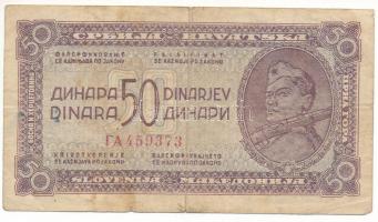 Jugoszlávia 1944. 50D T:F folt
Yugoslavia 1944. 50 Dinara C:F spotted
Krause P#52