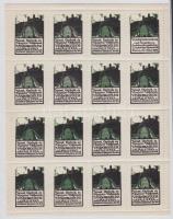 1914 Pozsonyi méhészeti vándorgyűlés és kiállítás 16 db-os levélzáró kisív benne 1 német és 15 magyar nyelvű levélzáró