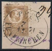 1871 Kőnyomat 15kr "PÉCS FÜNFKIRCHEN" (50.000) (foltos / spot)