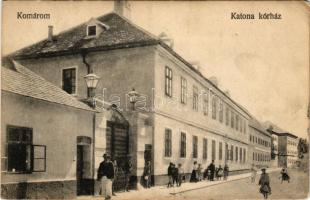 Komárom, Komárno; Katona kórház. Vasúti levelezőlapárusítás 4966. / K.u.K. military barracks (EK)