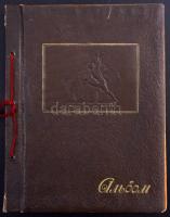 216 férőhelyes RÉGI dombornyomott képeslap album üresen (kijáró lapokkal) / Embossed postcard album ...