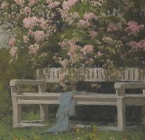 Neogrády László (1896-1962): Virágzó park. Olaj, vászon. Jelezve balra lent. Dekoratív fakeretben. 2...