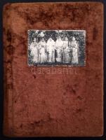 216 férőhelyes RÉGI bársony borítású képeslap album üresen / Velvet-covered postcard album with 216 ...