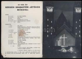 1938 Szegedi Szabadtéri Játékok programfüzete, sarokhiánnyal, 31p