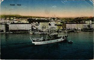 Fiume, Rijeka; Porto / kikötő, gőzhajó / port, steamship (EB)