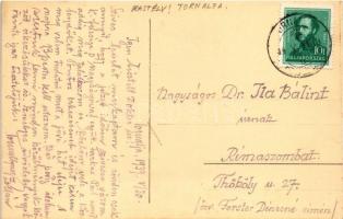 1939 Tornalja, Tornallya, Safárikovo, Tornala; Tornallyay Zoltán kastélya, hátoldalon Tornallyay Zol...