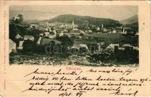 1899 Otocsán, Otocac; látkép. Heinrich Krapek kiadása / general view (EK)