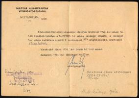 1954 Bp., Csanádi György (1905-1974) Kossuth-díjas közlekedéspolitikus, vasútépítő mérnök, közlekedé...