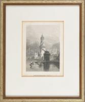 Andernach am Rhein, acélmetszet 11x15 cm Üvegezett keretben