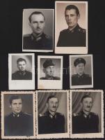 cca 1950 Vasutasokat ábrázoló fotók, 8 db, 6x4 cm és 9,5x6 cm között