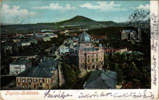 1905 Teplice, Teplitz-Schönau; general view with synagogue (EK)