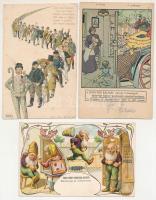 3 db RÉGI humoros képeslap / 3 pre-1945 humour art postcards