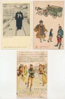 3 db RÉGI művész képeslap / 3 pre-1945 art postcards