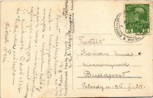 Chysky, Malá Chyska; multi-view postcard. Art Nouveau, floral (EK)