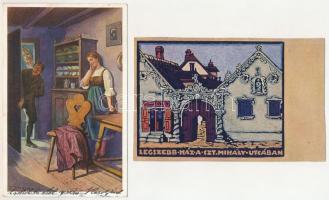 4 db RÉGI motívum képeslap / 4 pre-1945 motive postcards