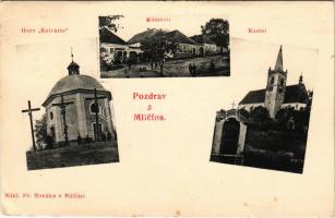 Milicín, Hora Kalvarie, Námestí, Kostel / calvary hill, church, main square with the publisher'...
