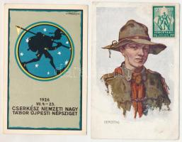 2 db RÉGI cserkész képeslap / 2 pre-1945 boy scout postcards