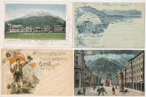 AUSZTRIA - 4 db RÉGI város képeslap, közte 1 1895-ből / AUSTRIA - 4 pre-1945 town postcards, with 1 ...
