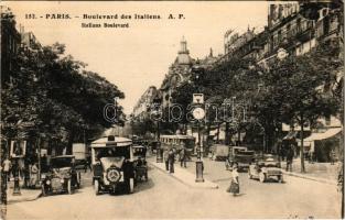 Paris, Boulevard des Italiens / Italians Boulevard, autobus, automobiles (EK)