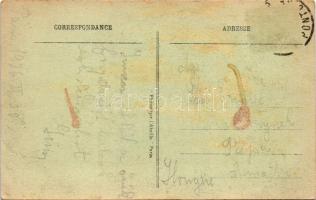 1926 Paris, Gare du Nord / railway station, trams, automobiles (glue marks)