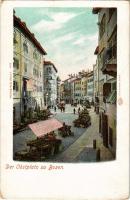 Bolzano, Bozen (Südtirol); Der Obstplatz / market square. Louis Glaser Auto-Chrom (EK)