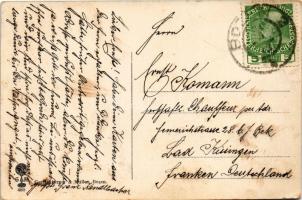 1913 Bolzano, Gries-Bozen (Südtirol); Parktor in Gries mit blühenden Glycinien / park, tram (EK)