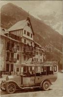 1912 Trafoi (Stelvio, Stilfs; Südtirol); Trafoi Hotel with autobus. photo (fl)