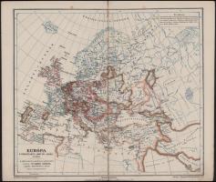 cca 1900 Magyarország és Európa történelmét bemutató térképek, 8 db, rajzolta: Kogutowicz Manó, Bp.,...