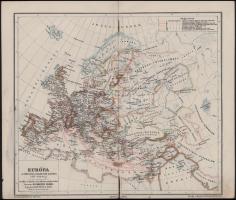 cca 1900 Magyarország és Európa történelmét bemutató térképek, 8 db, rajzolta: Kogutowicz Manó, Bp.,...