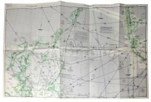 1972-1975 Jepco Avigation légiforgalmi / légifolyosó térképek, 2 db (Észak-Európa), 41x76 cm és 42x8...