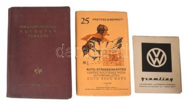 3 db térkép: 1956 Magyarországi autóutak térképe + Freytag &amp; Berndt: Bécs és környékének aut...