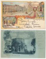 12 db RÉGI város képeslap, egy kivételével levélboríték rajzú krajcáros bélyeggel / 12 pre-1945 town...