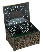 Bronzírozott áttört díszítéses díszdoboz, 15x12 cn