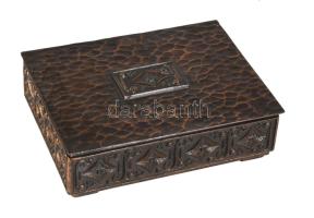 Jónás Ilona iparművész díszdoboz, jelzett, 9x12 cm