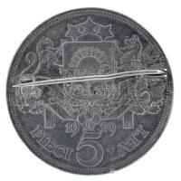 Lettország 1929. 5L Ag jelvénnyé alakítva (sérült) T:XF,VF
Latvia 1929. 5 Lati Ag refurbished as ba...
