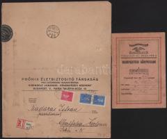 1937 Phőnix Életbiztosító Társaság magyarországi igazgatóságának körlevele életbiztosítási szerződés...