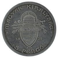 1938. 5P Ag "Szent István" T:XF patina, ph.
Adamo P8.1