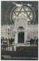 1915 Miskolc, Palóczy utcai izraelita templom, zsinagóga, belső / synagogue interior, Judaica (ázott...