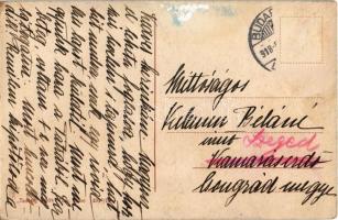 1918 Budapest V. Országház, Parlament dunai oldala, rakpart. "Taussig" 168. (ázott sarok /...