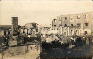 1916 Város romok / WWI K.u.k. military, ruins. photo + "K.U.K. ETAPPENPOSTAMT 246" (fa)